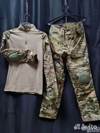 Тактический костюм G3 мох/мультикам с налокотникам