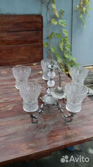 Люстра хрустальная с напылением серебра