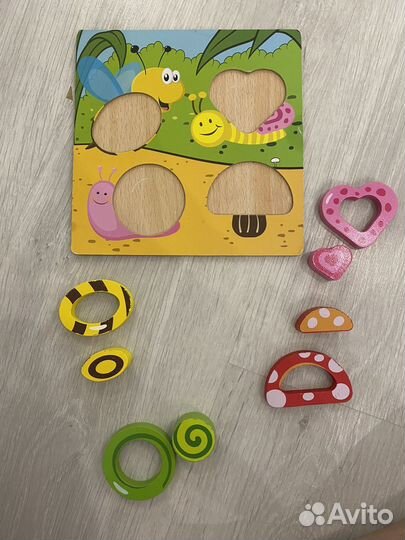 Развивающие игрушки пазлы-вкладыши
