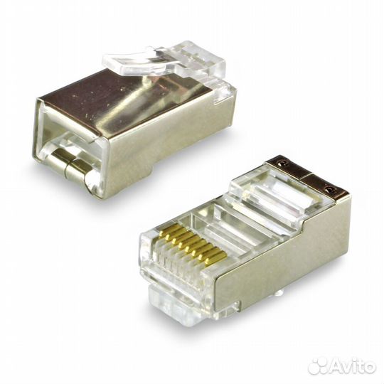 Разъем RJ45 8P8C Cat 5e под витую пару, экранирова