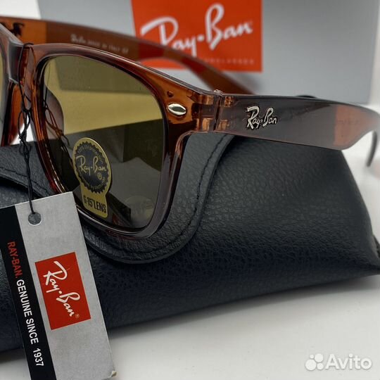 Очки ray ban wayfarer 2140 коричневые стекло