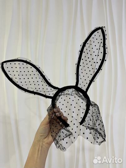 Ободок ушки с вуалью