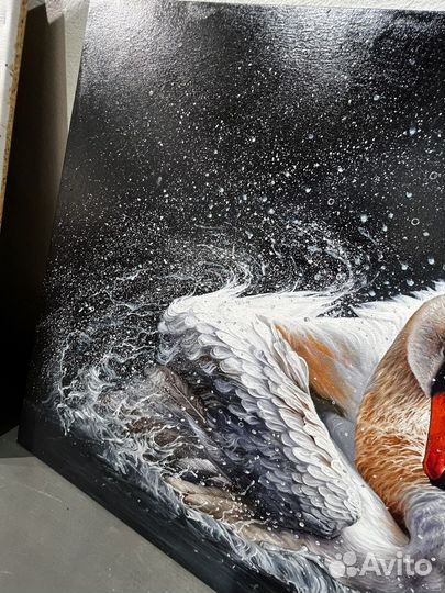 Картина маслом «Лебедь» (90*120)