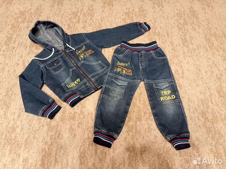 Джинсовый костюм для мальчика 92
