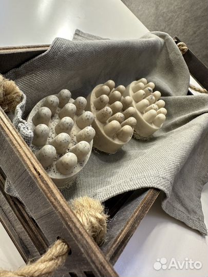 Мыло скраб с люфой ручной работы