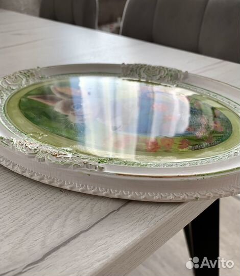 Картина маслом, кролик в кружке, 22х30