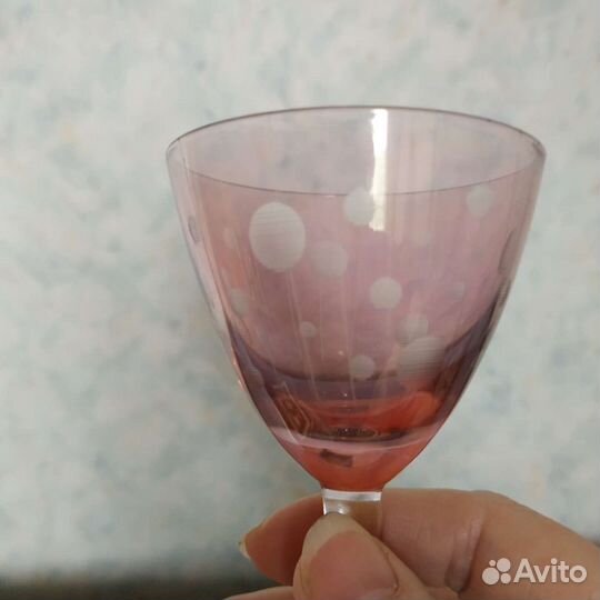 Фужеры рюмки марганцевое стекло 60 годов