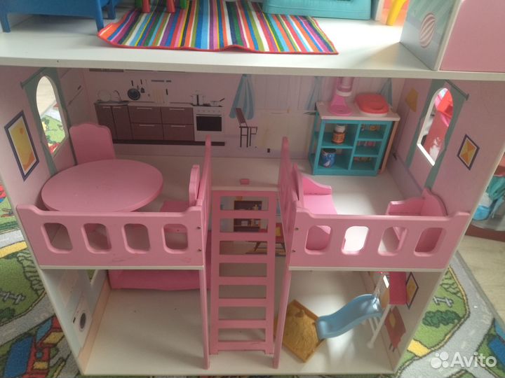 Кукольный домик для барби с мебелью