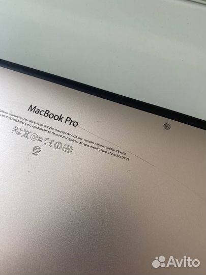 MacBook Pro 15-дюймовый, середина 2012 г