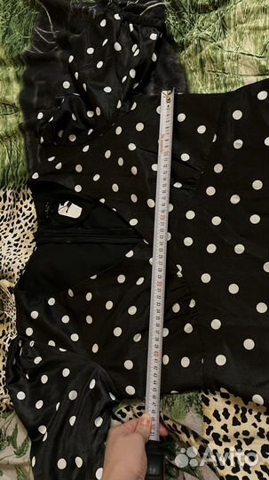 Платье черное в горох 46 zarina