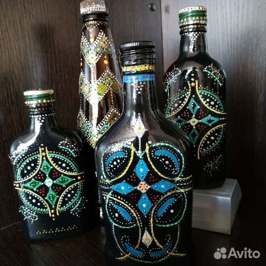 Бутылка декоративная, большие и маленькие