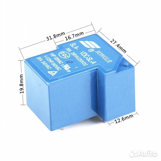 Реле Songle SLA-12VDC-SL-A (4 PIN) электромеханич