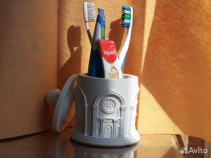 Шкатулка из гипса для косметики, украшений. Кашпо