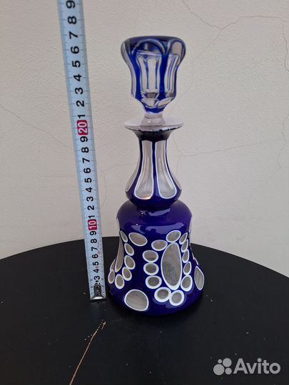 Трехслойное стекло графин з-д Бахметьева XIX век