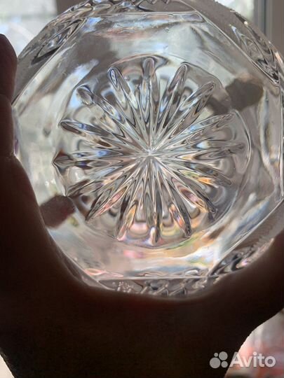 Хрустальная ваза шар Гусь Хрустальный