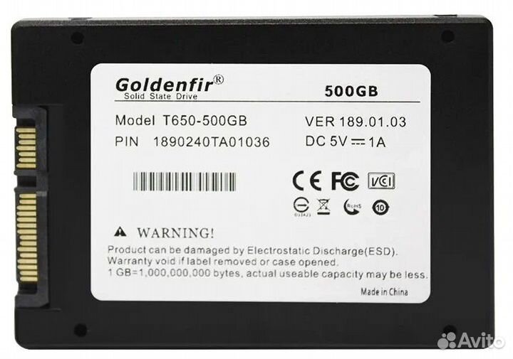 SSD-диск Goldenfir 2.5 T650 black SSD 500GB