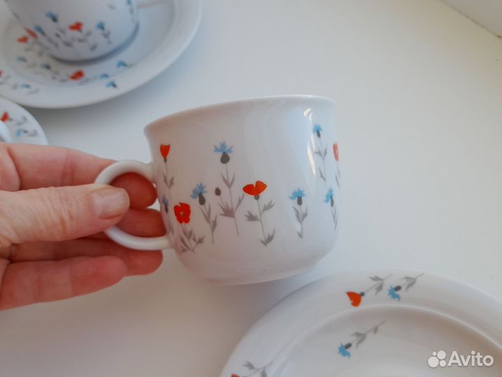 Чайно-кофейная пара фарфор SEP ГДР 3 шт