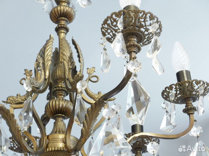 Хрустальная люстра с рыбками. Италия D.58