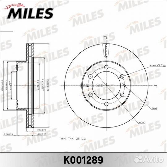 Miles K001289 Диск тормозной toyota land cruiser 1