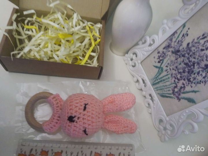 Мягкая игрушка заяц -прорезыватель