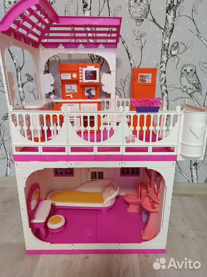Кукольный домик для барби с мебелью