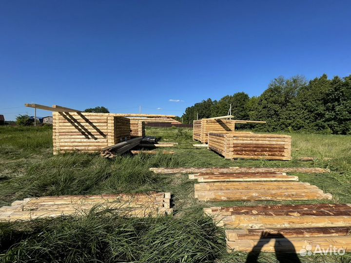 Сруб бани 3х3 с выносами