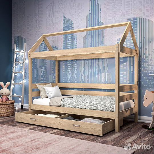 Кровать домик деревянная