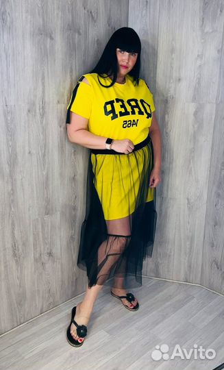 Костюм двойка туника юбка фатин