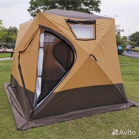 Палатка зимняя теплая 4 слоя, есть выход под трубу