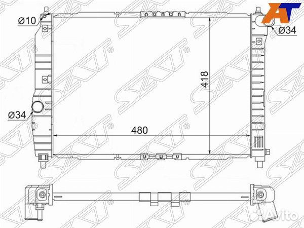 Радиатор chevrolet aveo, chevrolet aveo (T200) / d