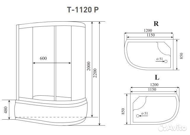 Timo Standart T-1120 P душевая кабина