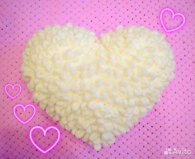 Подушка Сердце, Мишка. Ручная работа