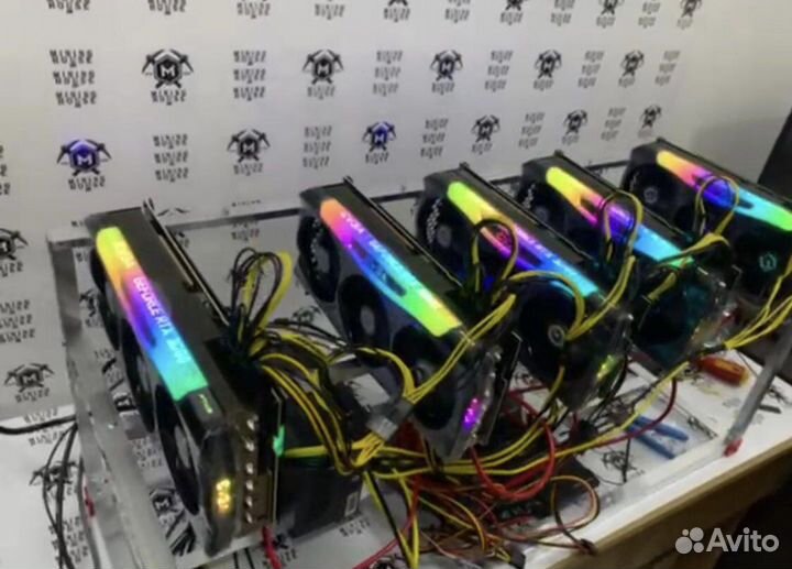Майнинг ферма видеокарты 3080 evga