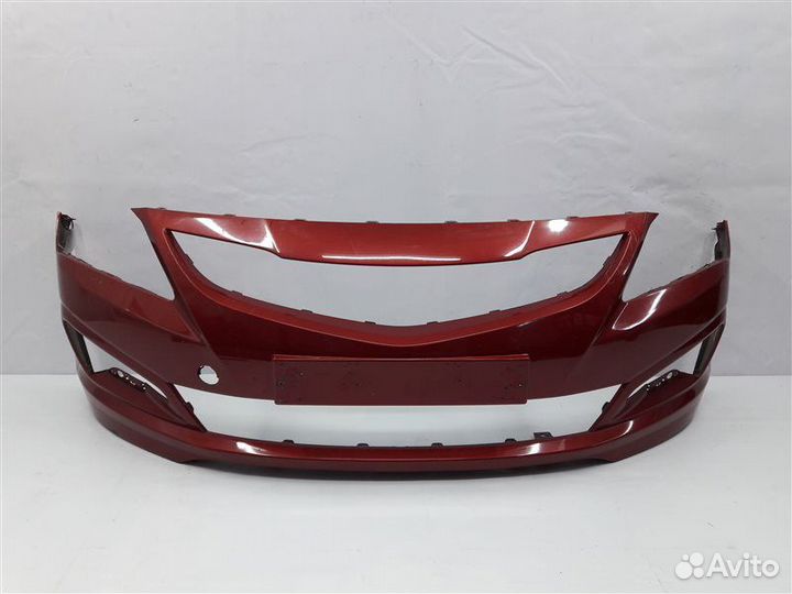 Новый передний бампер красный Hyundai Solaris 1 ре