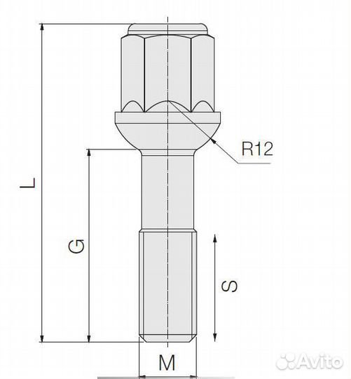 Болты колесные Мерседес длинные
