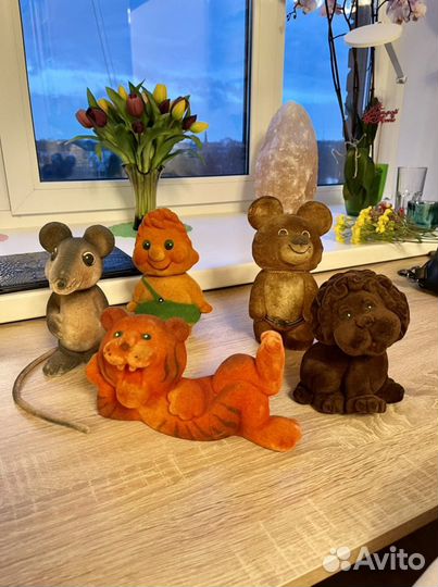 Игрушки. Олимпийский медведь. Флок. Винтаж. СССР