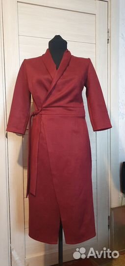 Винное платье с запахом размер M
