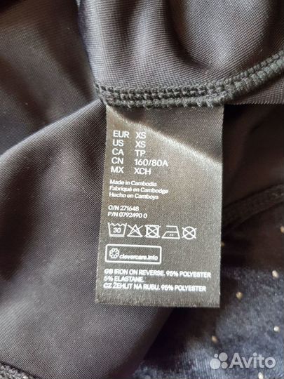 Бархатное боди H&M xs