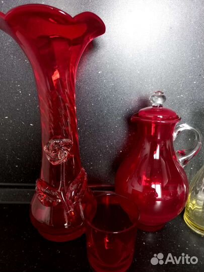 Кувшин СССР с крышкой и стаканом