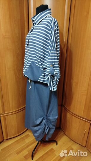 Платье двойка новое р56-58 морской стиль