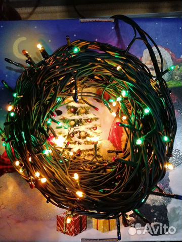 Гирлянда нить уличная б/у 10м