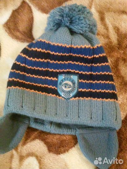 Новая шапка на флисе с шарфом, р. 50