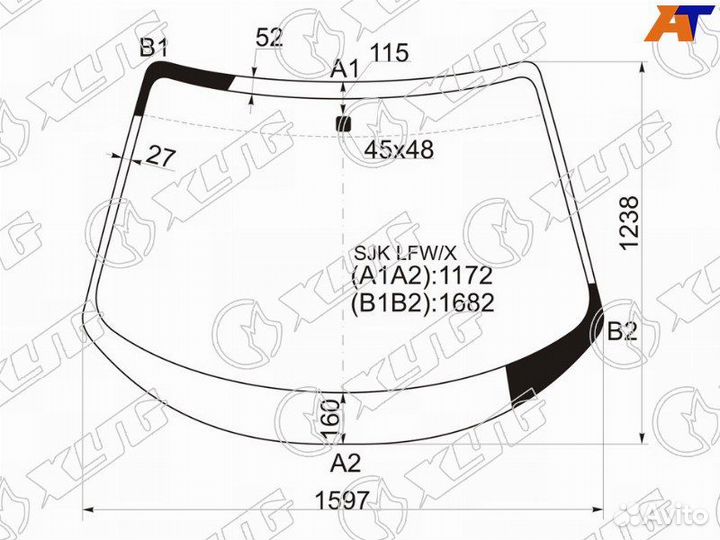Лобовое стекло на Honda Elysion 04-13