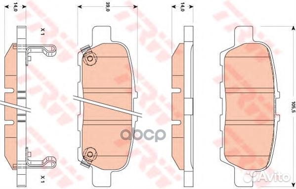 Колодки задние nissan juke, teana II (J32) GDB3