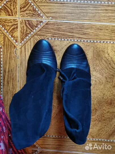 Ботильоны замшевые кожаные натуральные