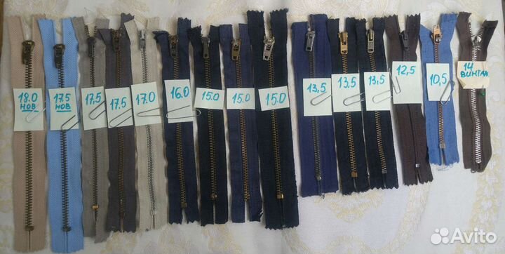 Замки молнии металлические и разъемные