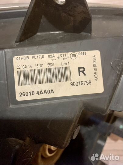 Фара правая оригинал nissam almera g15