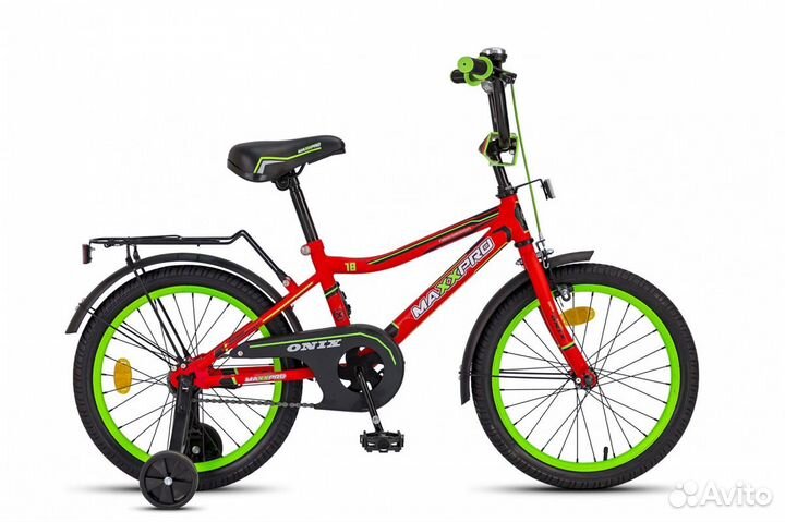 Велосипед 18д. maxxpro onix, красно-зелёный