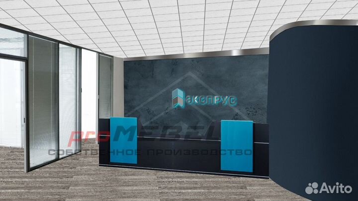 Ресепшен чёрный с искуственным камнем