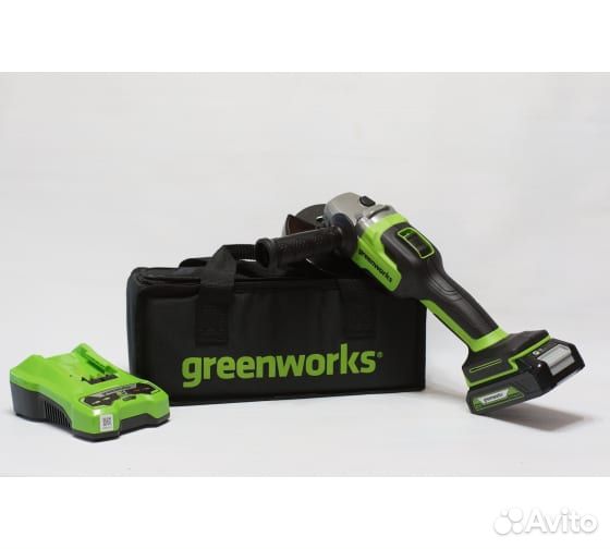 Угловая шлифовальная машина GreenWorks GD24AG 4ач